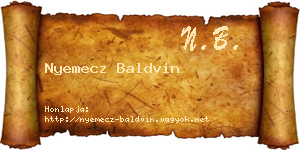 Nyemecz Baldvin névjegykártya